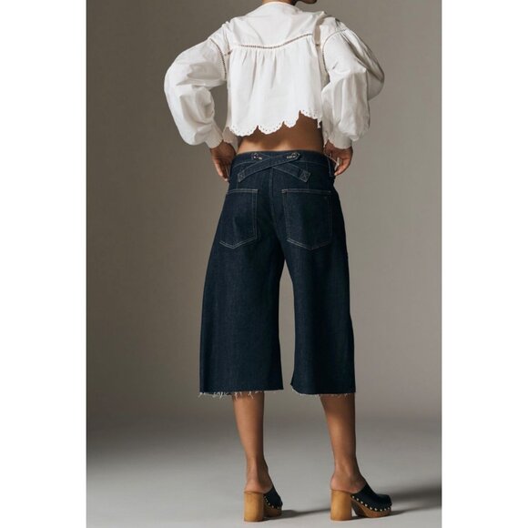 Pilcro Anthropologie The Myra Low-Rise Carpenter Crop Barrel Jeans Size 24 - Picture 2 of 6